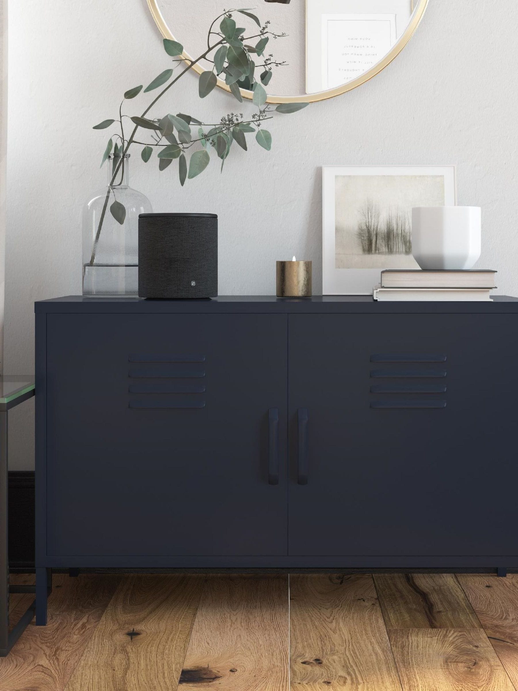 Dorel Bradford 2 Door Metal Accent Cabinet - Navy Blue - Image 4