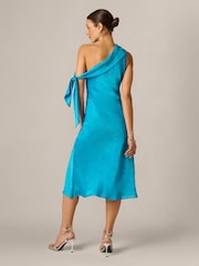 Adrianna Papell Blue Woven Jacquard Midi Dress - Image 2 of 6