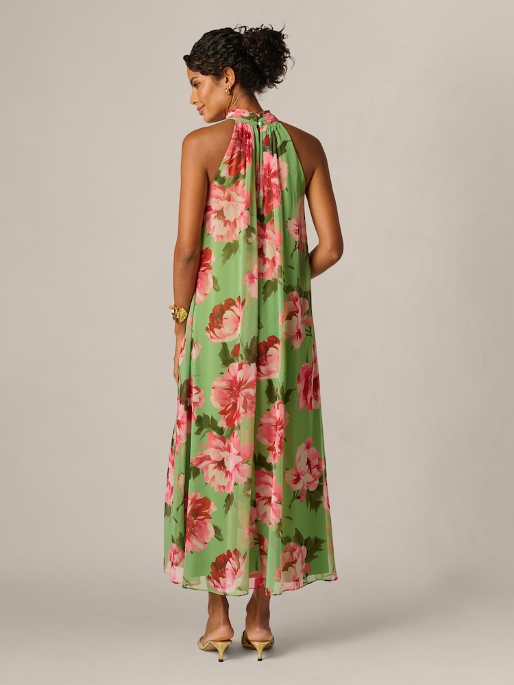 Adrianna Papell Print Halter Trapeze Dress - 圖片 2/6