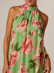 Adrianna Papell Print Halter Trapeze Dress - 圖片 4/6