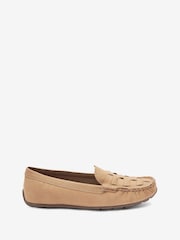 Camel Brown Regular/Wide Fit Forever Comfort® Leather Weave Driver Shoes - Image 2 of 6