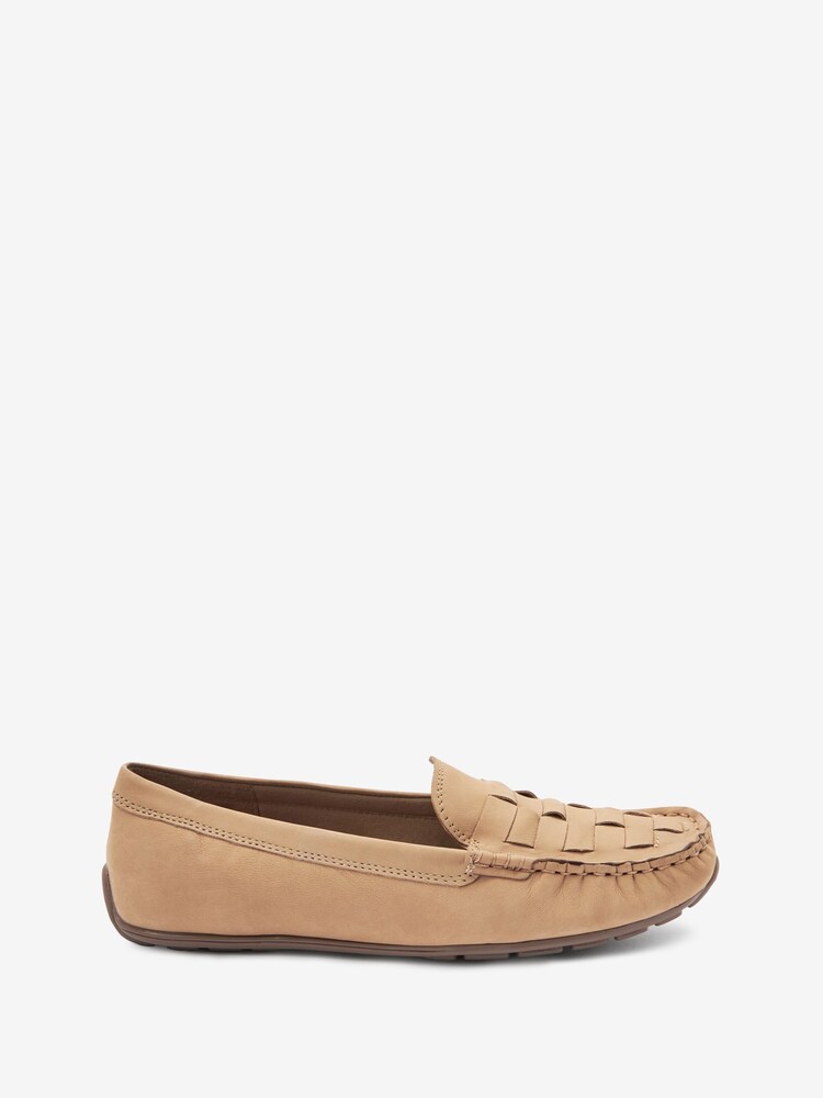 Camel Brown Regular/Wide Fit Forever Comfort® Leather Weave Driver Shoes - Image 2 of 6