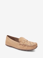 Camel Brown Regular/Wide Fit Forever Comfort® Leather Weave Driver Shoes - Image 3 of 6