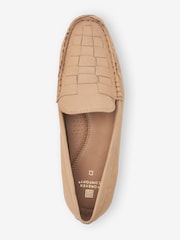 Camel Brown Regular/Wide Fit Forever Comfort® Leather Weave Driver Shoes - Image 4 of 6