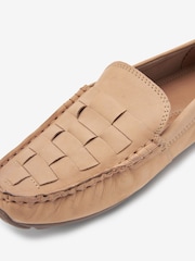 Camel Brown Regular/Wide Fit Forever Comfort® Leather Weave Driver Shoes - Image 5 of 6