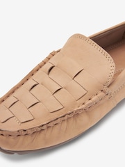 Camel Brown Regular/Wide Fit Forever Comfort® Leather Weave Driver Shoes - Image 6 of 6
