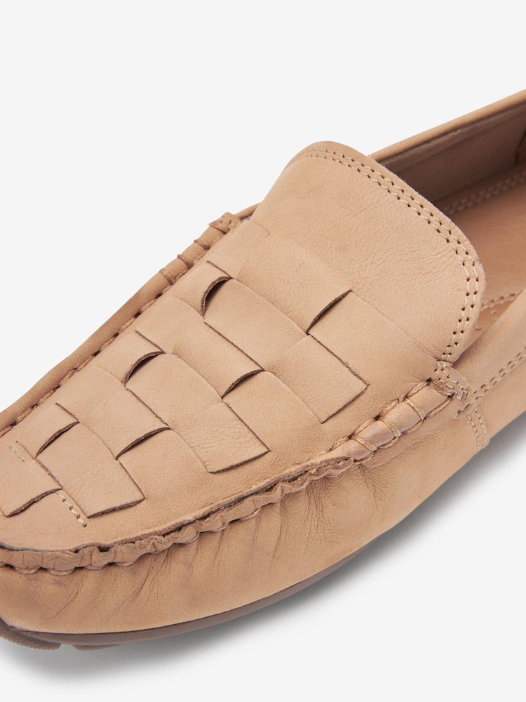 Camel Brown Regular/Wide Fit Forever Comfort® Leather Weave Driver Shoes - Image 6 of 6