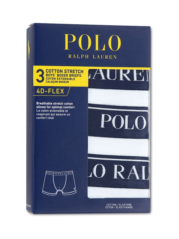 Άσπρο - Πόλο Ralph Lauren βαμβάκι Τεντώστε το λογότυπο μπόξερ πακέτο 3 - Εικόνα 5 από 5