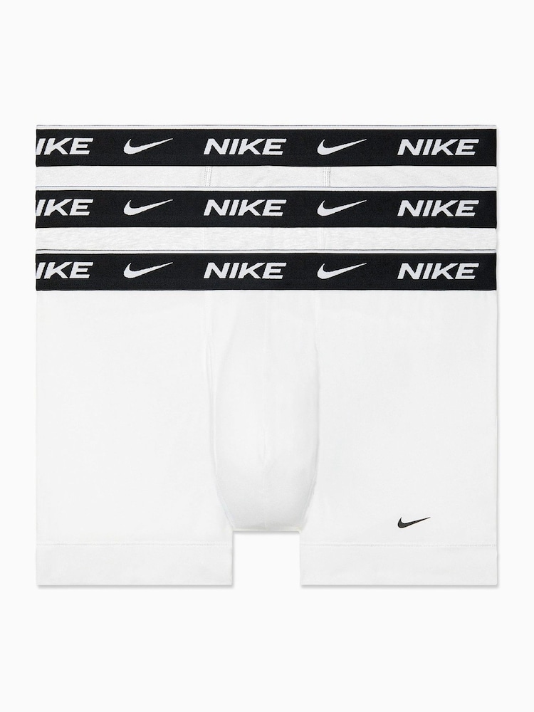 Nike White Everyday Cotton Stretch Trunks 3 Pack - Image 1 of 4