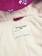 JoJo Maman Bébé Purple Bird Waterproof Fleece Lined Puddle Suit - Image 4 of 6