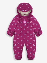 JoJo Maman Bébé Purple Bird Waterproof Fleece Lined Puddle Suit - Image 5 of 6