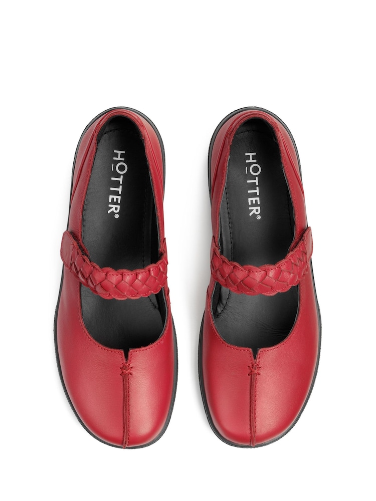 Hotter Red Standard Fit Shake II Touch Fastening Leather Shoes - Image 3 of 5