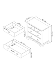 Bentley Designs Grey Oak Hampstead 2+2 Drawer Chest - Image 2 of 2