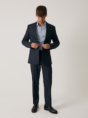 Threadbare Blue Tailored Fit Suit Trousers - Image 1 of 6