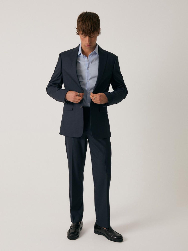 Threadbare Blue Tailored Fit Suit Trousers - Image 1 of 6