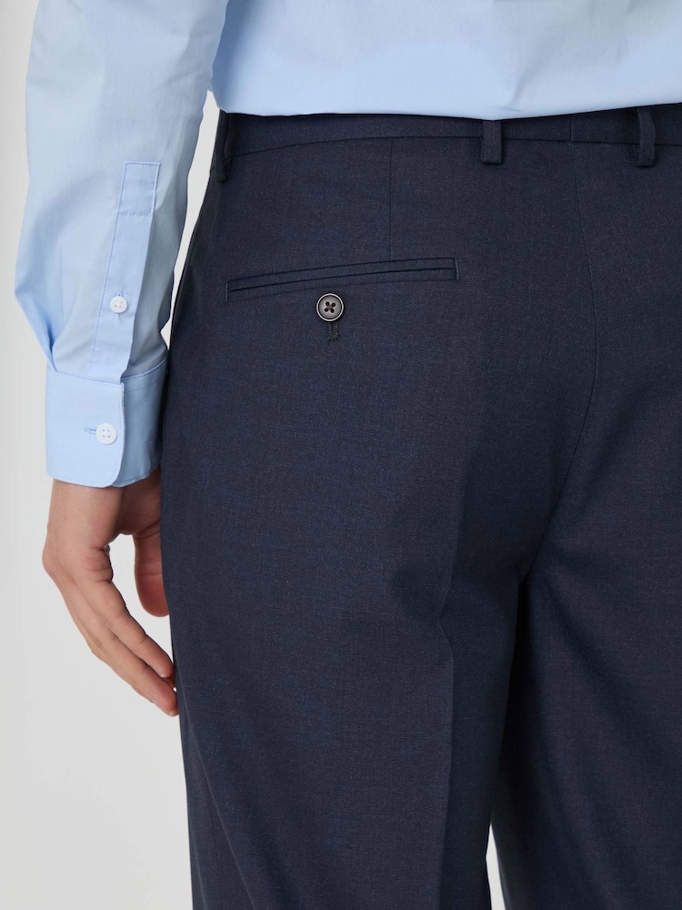Threadbare Blue Tailored Fit Suit Trousers - Image 6 of 6