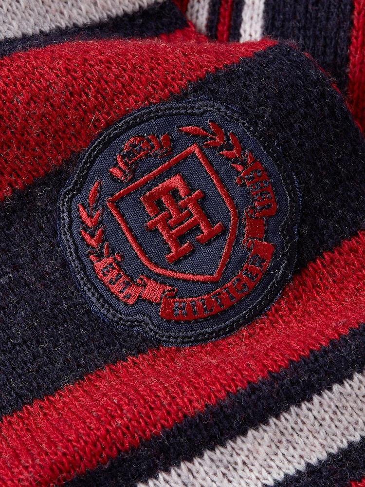 Tommy Hilfiger Red Modern Knit Scarf - Image 2 of 2