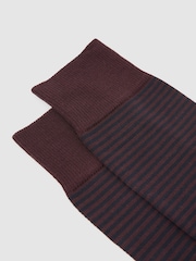 Reiss Bordeaux Mario Stripe Socks - Image 2 of 3