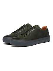 Oliver Sweeney Green Penacova Kudu Leather Cupsole Trainers - Image 3 of 5