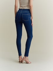 Dark Blue Super Stretch Soft Sculpt Pull-On Denim Leggings - Image 3 of 6