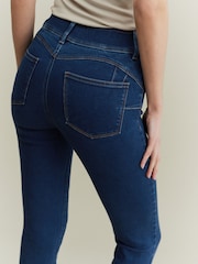 Dark Blue Super Stretch Soft Sculpt Pull-On Denim Leggings - Image 4 of 6