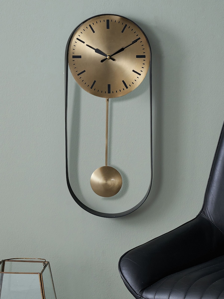 Pacific Antique Brass Pendulum Wall Clock - Image 1 of 4