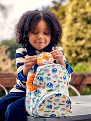 JoJo Maman Bébé Blue Safari Printed Backpack - Image 1 of 4