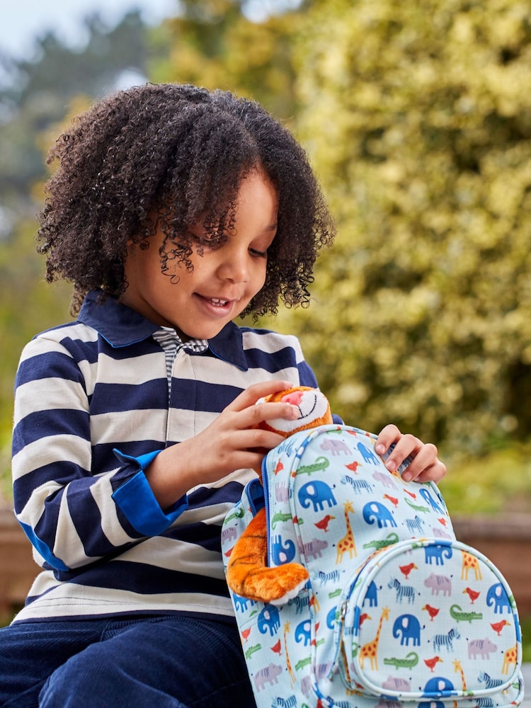 JoJo Maman Bébé Blue Safari Printed Backpack - Image 2 of 4