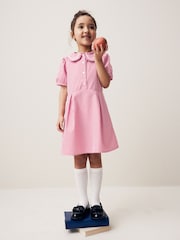 Red Cotton Rich School Gingham Pretty Collar Dress (3-14yrs) - Image 2 of 6