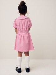 Red Cotton Rich School Gingham Pretty Collar Dress (3-14yrs) - Image 3 of 6