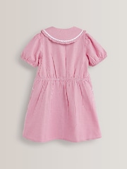 Red Cotton Rich School Gingham Pretty Collar Dress (3-14yrs) - Image 6 of 6