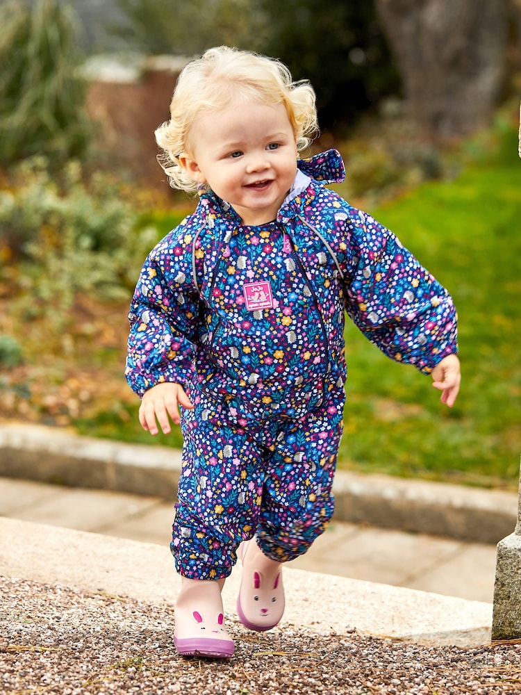 JoJo Maman Bébé Pink Bunny Printed Lined Wellies - Image 2 of 4