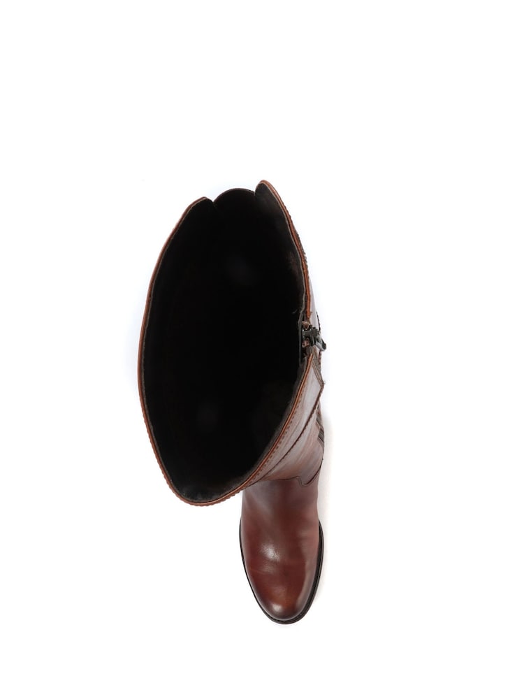 Jones Bootmaker Brown Slim Calf Rachel Leather Rider Boots - Image 4 of 5