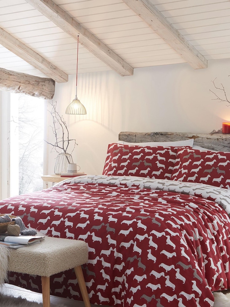 Fusion Snug Dudley Love 100% Cotton Duvet Cover and Pillowcase Set - Изображение 1 из 4