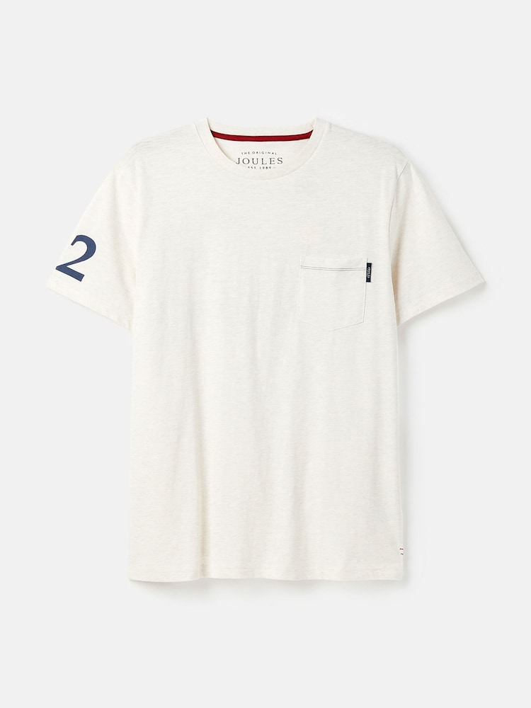 Joules Flynn White Graphic Tee-Graphic Jersey T-Shirt - Image 6 of 6