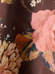 Adrianna Papell Brown Print Mikado Long Shirt Dress - Image 6 of 6