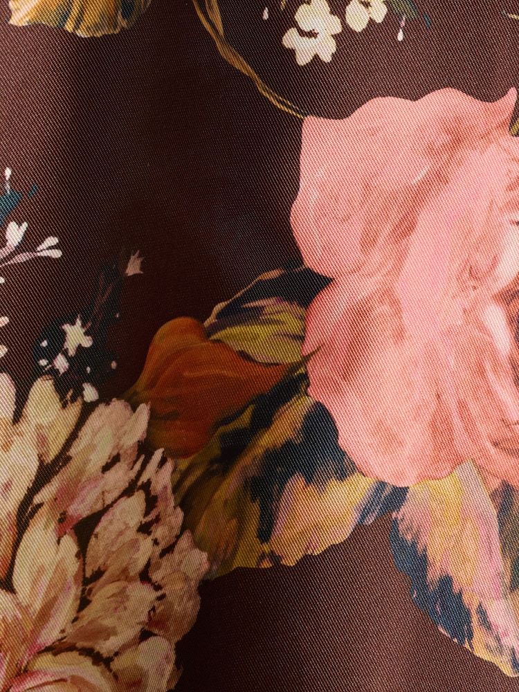 Adrianna Papell Brown Print Mikado Long Shirt Dress - Image 6 of 6