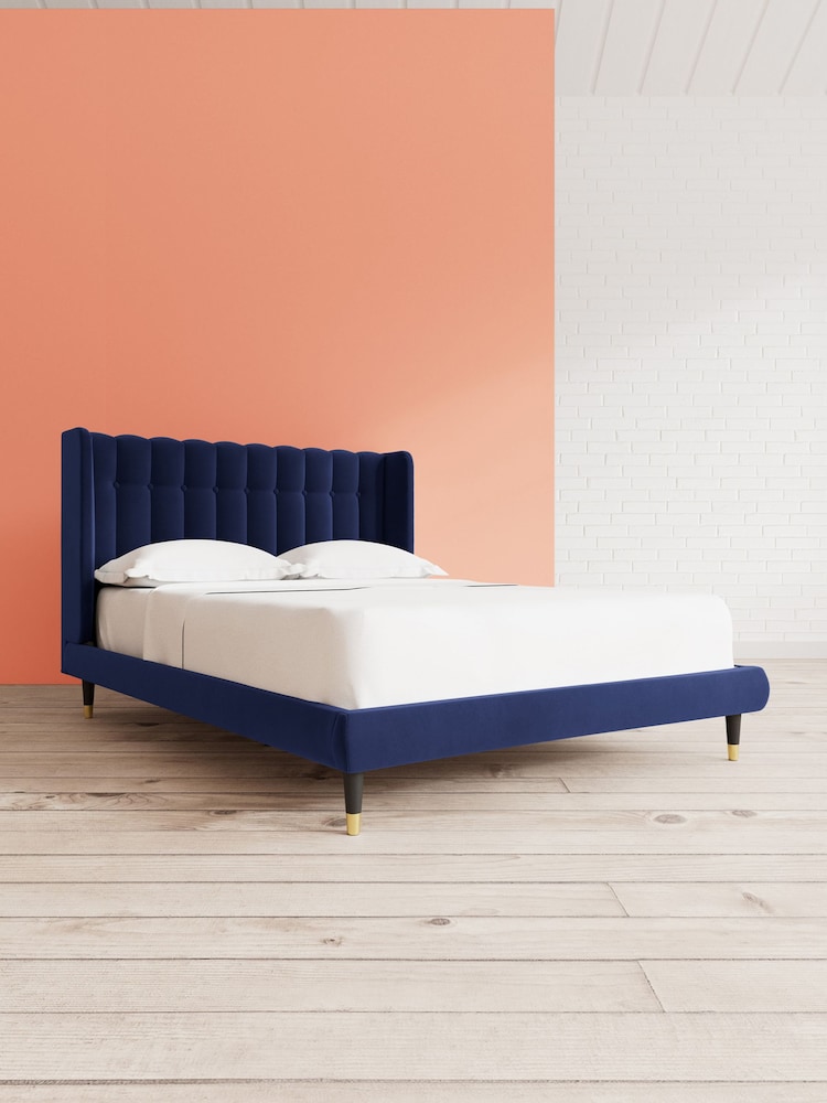 Swoon Easy Velvet Ink Blue Kipling Bed - Image 1 of 7