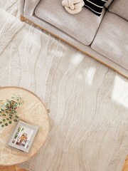 Natural Soft Waves High Low Shaggy Tufted Rug - Image 4 of 8