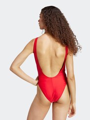 adidas Red Adicolor 3-Stripes Swimsuit - Image 2 of 7