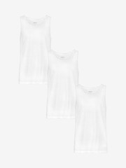 BOSS White BOSS Classic 100% Cotton Vest 3 Pack - Image 1 of 6