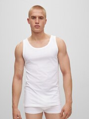 BOSS White BOSS Classic 100% Cotton Vest 3 Pack - Image 2 of 6