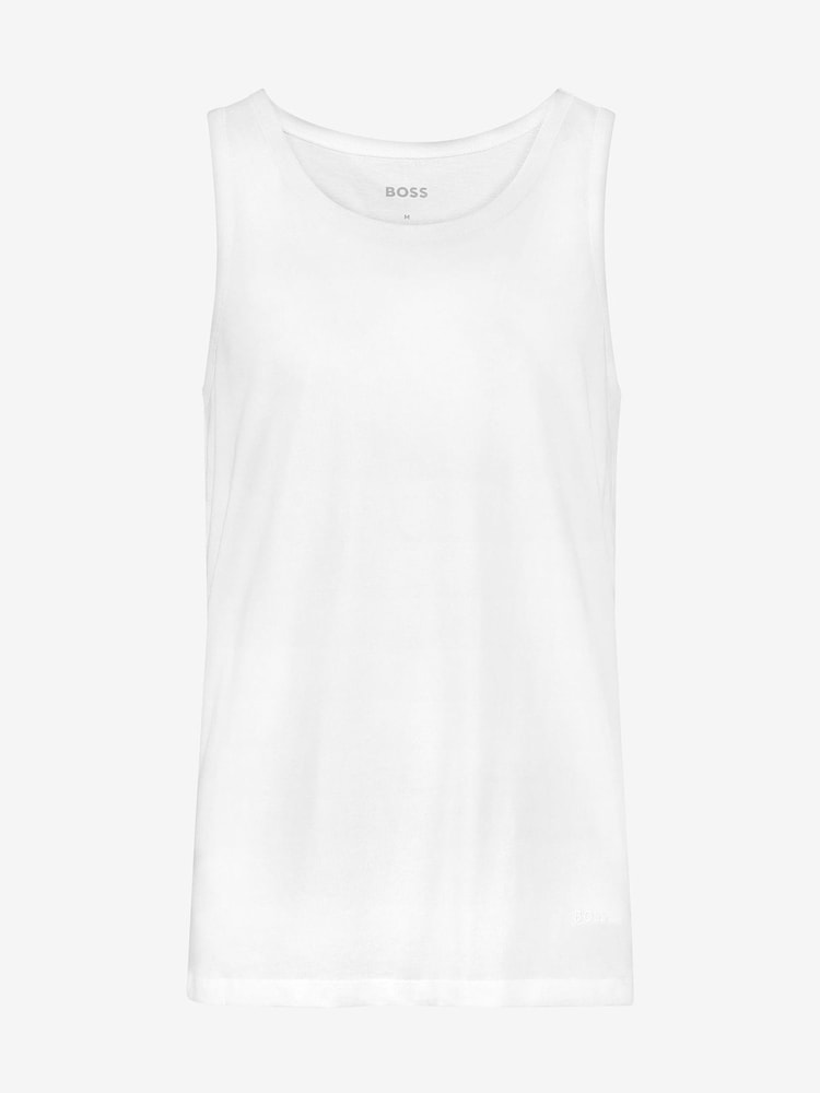 BOSS White BOSS Classic 100% Cotton Vest 3 Pack - Image 6 of 6