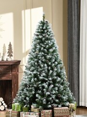 Homcom Green Snowy 6ft Artificial Christmas Tree - Image 1 of 5