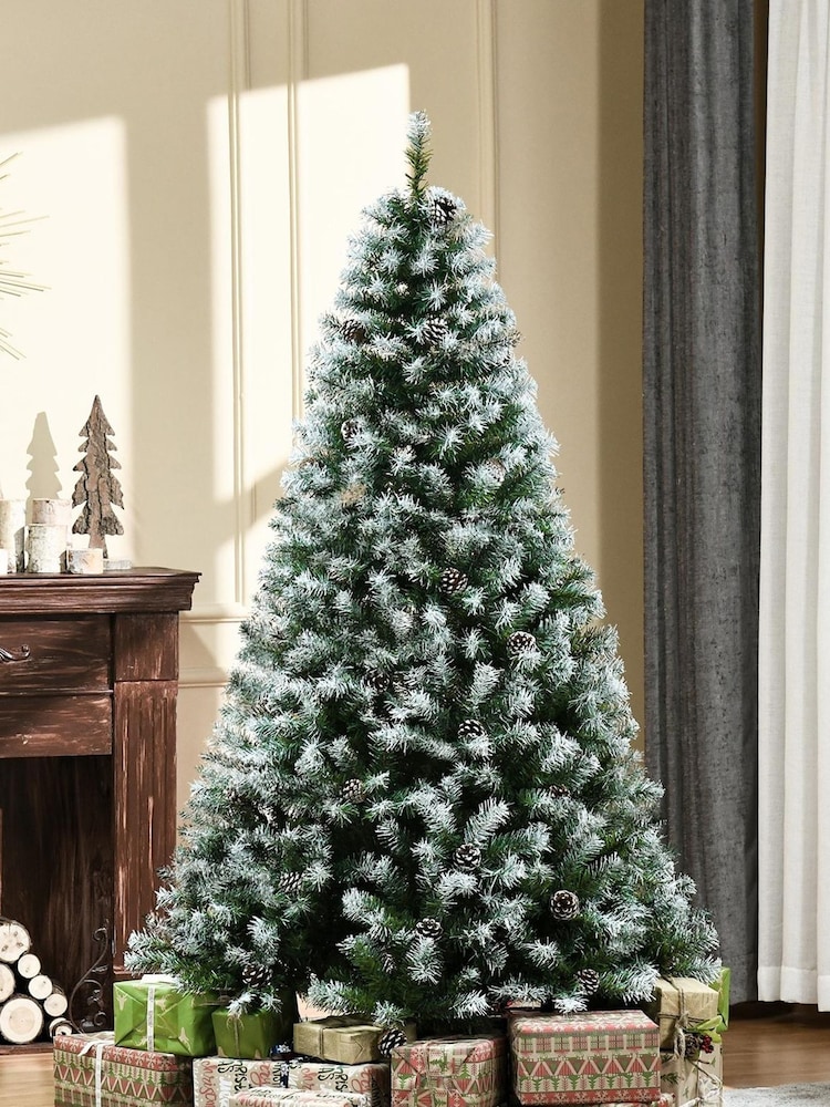 Homcom Green Snowy 6ft Artificial Christmas Tree - Image 1 of 5