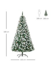 Homcom Green Snowy 6ft Artificial Christmas Tree - Image 5 of 5