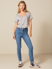 Grey Marl Essentials Short Sleeve V-Neck T-Shirt - Image 4 of 5