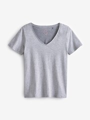Grey Marl Essentials Short Sleeve V-Neck T-Shirt - Image 5 of 5