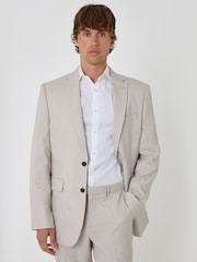 Threadbare Natural Tailored Fit Single Breasted Blazer - Image 1 of 6