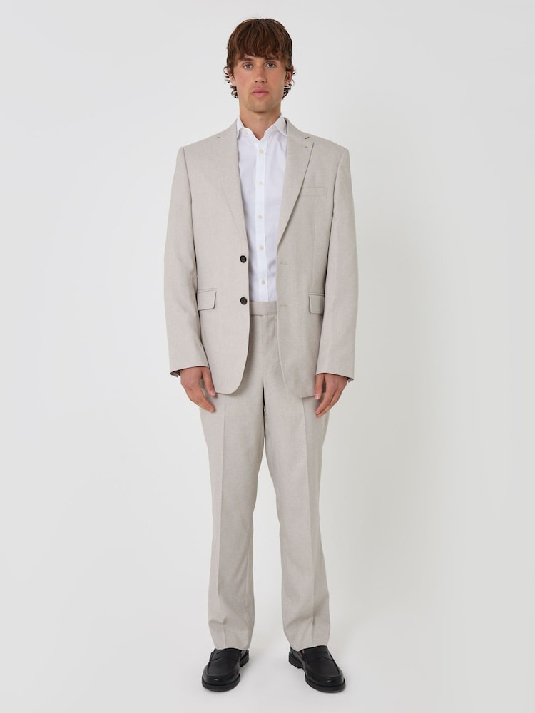 Threadbare Natural Tailored Fit Single Breasted Blazer - Image 2 of 6